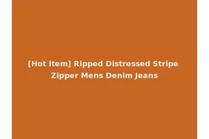 [Hot Item] Ripped Distressed Stripe Zipper Mens Denim Jeans