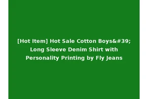 [Hot Item] Hot Sale Cotton Boys' Long Sleeve Denim Shirt with Personality Printing by Fly Jeans