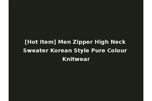[Hot Item] Men Zipper High Neck Sweater Korean Style Pure Colour Knitwear