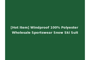 [Hot Item] Windproof 100% Polyester Wholesale Sportswear Snow Ski Suit