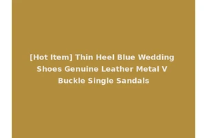 [Hot Item] Thin Heel Blue Wedding Shoes Genuine Leather Metal V Buckle Single Sandals