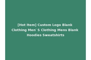 [Hot Item] Custom Logo Blank Clothing Men′ S Clothing Mens Blank Hoodies Sweatshirts