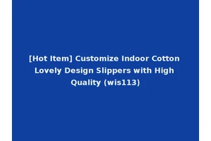 [Hot Item] Customize Indoor Cotton Lovely Design Slippers with High Quality (wis113)