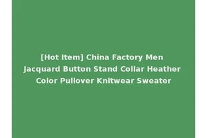 [Hot Item] China Factory Men Jacquard Button Stand Collar Heather Color Pullover Knitwear Sweater