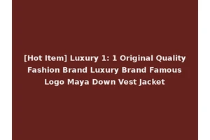 [Hot Item] Luxury 1: 1 Original Quality Fashion Brand Luxury Brand Famous Logo Maya Down Vest Jacket