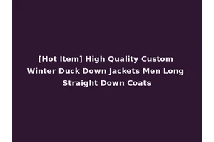 [Hot Item] High Quality Custom Winter Duck Down Jackets Men Long Straight Down Coats