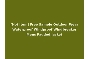 [Hot Item] Free Sample Outdoor Wear Waterproof Windproof Windbreaker Mens Padded Jacket