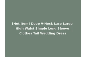 [Hot Item] Deep V-Neck Lace Large High Waist Simple Long Sleeve Clothes Tail Wedding Dress