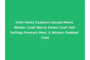 [Hot Item] Fashion Casual Mens Winter Coat Warm Down Coat Hot Selling Product Men′ S Winter Padded Coat