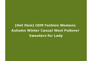 [Hot Item] OEM Fashion Womens Autumn Winter Casual Wool Pullover Sweaters for Lady