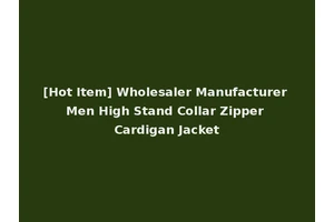 [Hot Item] Wholesaler Manufacturer Men High Stand Collar Zipper Cardigan Jacket