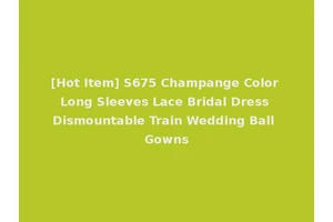 [Hot Item] S675 Champange Color Long Sleeves Lace Bridal Dress Dismountable Train Wedding Ball Gowns