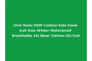 [Hot Item] ODM Custom Kids Snow Suit Kids Winter Waterproof Breathable Ski Wear Clothes Ski Suit