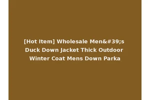[Hot Item] Wholesale Men's Duck Down Jacket Thick Outdoor Winter Coat Mens Down Parka
