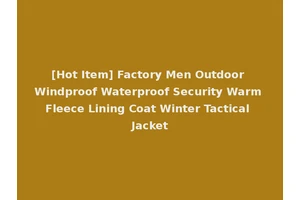 [Hot Item] Factory Men Outdoor Windproof Waterproof Security Warm Fleece Lining Coat Winter Tactical Jacket