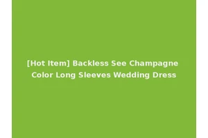 [Hot Item] Backless See Champagne Color Long Sleeves Wedding Dress
