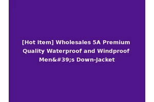 [Hot Item] Wholesales 5A Premium Quality Waterproof and Windproof Men's Down-Jacket