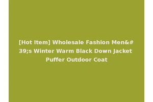 [Hot Item] Wholesale Fashion Men's Winter Warm Black Down Jacket Puffer Outdoor Coat
