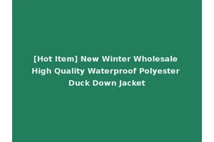 [Hot Item] New Winter Wholesale High Quality Waterproof Polyester Duck Down Jacket