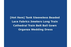 [Hot Item] Tank Sleeveless Beaded Lace Fabrics 3meters Long Train Cathedral Train Belt Ball Gown Organza Wedding Dress