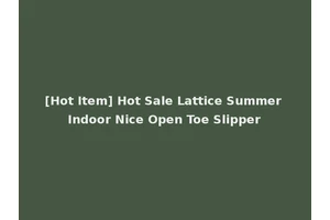 [Hot Item] Hot Sale Lattice Summer Indoor Nice Open Toe Slipper