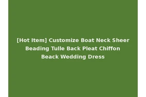 [Hot Item] Customize Boat Neck Sheer Beading Tulle Back Pleat Chiffon Beack Wedding Dress