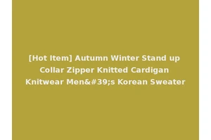 [Hot Item] Autumn Winter Stand up Collar Zipper Knitted Cardigan Knitwear Men's Korean Sweater