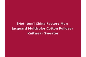 [Hot Item] China Factory Men Jacquard Multicolor Cotton Pullover Knitwear Sweater
