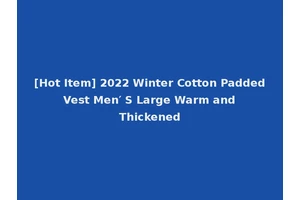 [Hot Item] 2022 Winter Cotton Padded Vest Men′ S Large Warm and Thickened