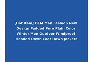 [Hot Item] OEM Men Fashion New Design Padded Pure Plain Color Winter Men Outdoor Windproof Hooded Down Coat Down Jackets