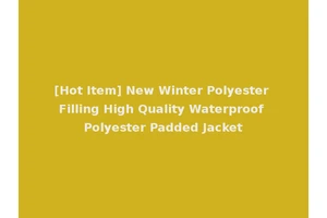 [Hot Item] New Winter Polyester Filling High Quality Waterproof Polyester Padded Jacket