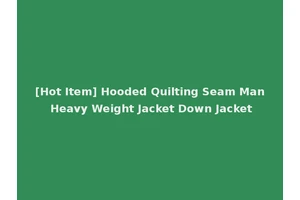 [Hot Item] Hooded Quilting Seam Man Heavy Weight Jacket Down Jacket