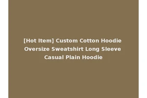 [Hot Item] Custom Cotton Hoodie Oversize Sweatshirt Long Sleeve Casual Plain Hoodie