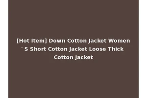 [Hot Item] Down Cotton Jacket Women′ S Short Cotton Jacket Loose Thick Cotton Jacket