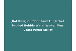 [Hot Item] Outdoor Faux Fur Jacket Padded Bubble Warm Winter Men Coats Puffer Jacket