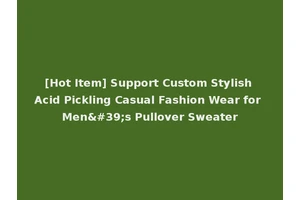 [Hot Item] Support Custom Stylish Acid Pickling Casual Fashion Wear for Men's Pullover Sweater