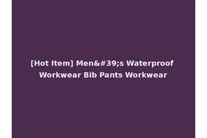 [Hot Item] Men's Waterproof Workwear Bib Pants Workwear