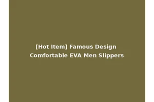 [Hot Item] Famous Design Comfortable EVA Men Slippers