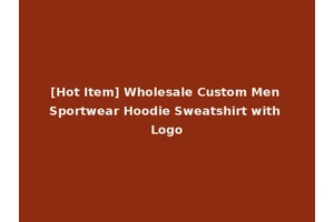 [Hot Item] Wholesale Custom Men Sportwear Hoodie Sweatshirt with Logo