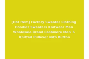[Hot Item] Factory Sweater Clothing Hoodies Sweaters Knitwear Men Wholesale Brand Cashmere Men′ S Knitted Pullover with Button