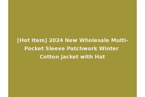 [Hot Item] 2024 New Wholesale Multi-Pocket Sleeve Patchwork Winter Cotton Jacket with Hat