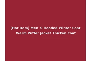[Hot Item] Men′ S Hooded Winter Coat Warm Puffer Jacket Thicken Coat