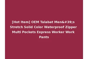 [Hot Item] OEM Talabat Men's Stretch Solid Color Waterproof Zipper Multi Pockets Express Worker Work Pants