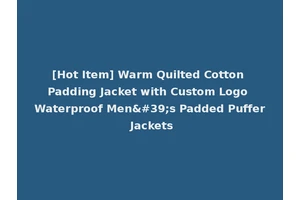 [Hot Item] Warm Quilted Cotton Padding Jacket with Custom Logo Waterproof Men's Padded Puffer Jackets