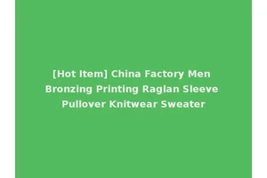 [Hot Item] China Factory Men Bronzing Printing Raglan Sleeve Pullover Knitwear Sweater