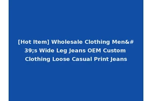 [Hot Item] Wholesale Clothing Men's Wide Leg Jeans OEM Custom Clothing Loose Casual Print Jeans