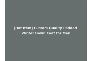 [Hot Item] Custom Quality Padded Winter Down Coat for Men