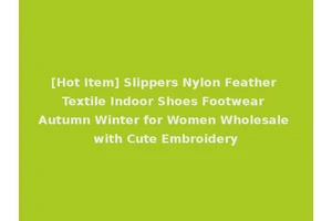[Hot Item] Slippers Nylon Feather Textile Indoor Shoes Footwear Autumn Winter for Women Wholesale with Cute Embroidery