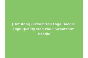 [Hot Item] Customized Logo Hoodie High Quality Men Plain Sweatshirt Hoodie