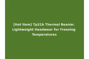 [Hot Item] Tp21b Thermal Beanie: Lightweight Headwear for Freezing Temperatures